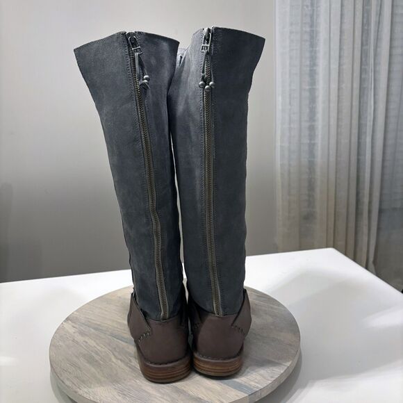 Olukai Women's Holo Lio ll Gray Leather High Riding Boots Western Bohemian Sz 9 - Picture 7 of 15